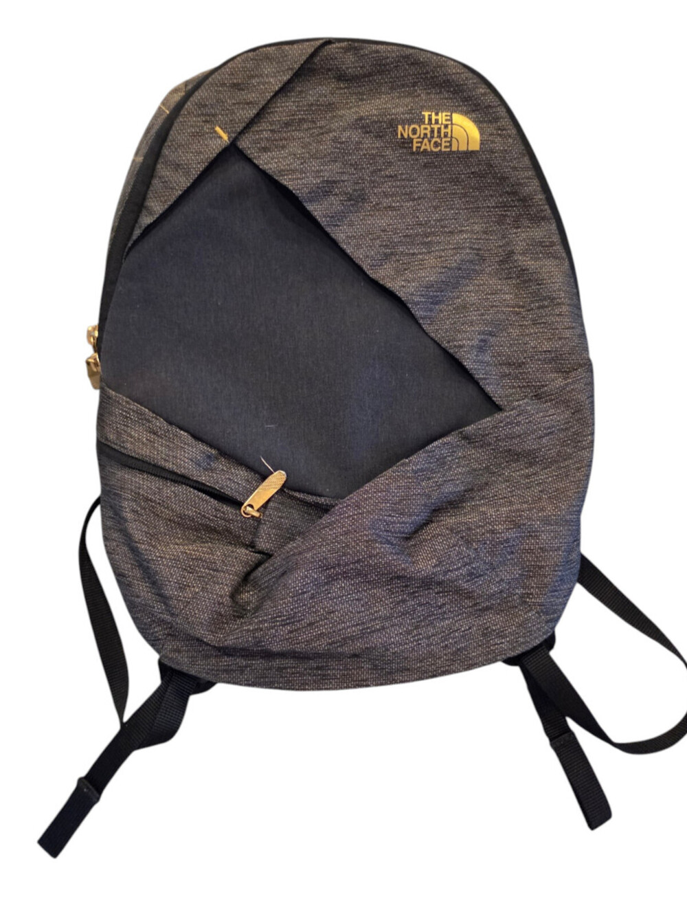 The North Face Women's Electra Backpack Charcoal Metallic Gold Heather Isabella